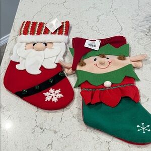 Festive Santa and Elf Christmas Stockings